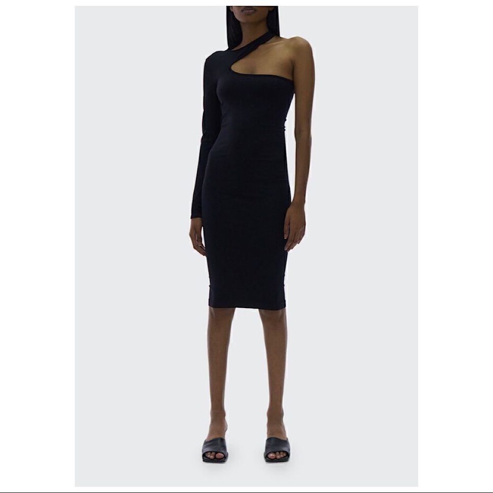 21saints-one Shoulder Cut Out Shoulder Detail Midi Dress (Large)